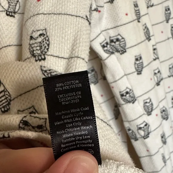 Kensie White & Red Owl Pajama Set - Picture 9 of 9